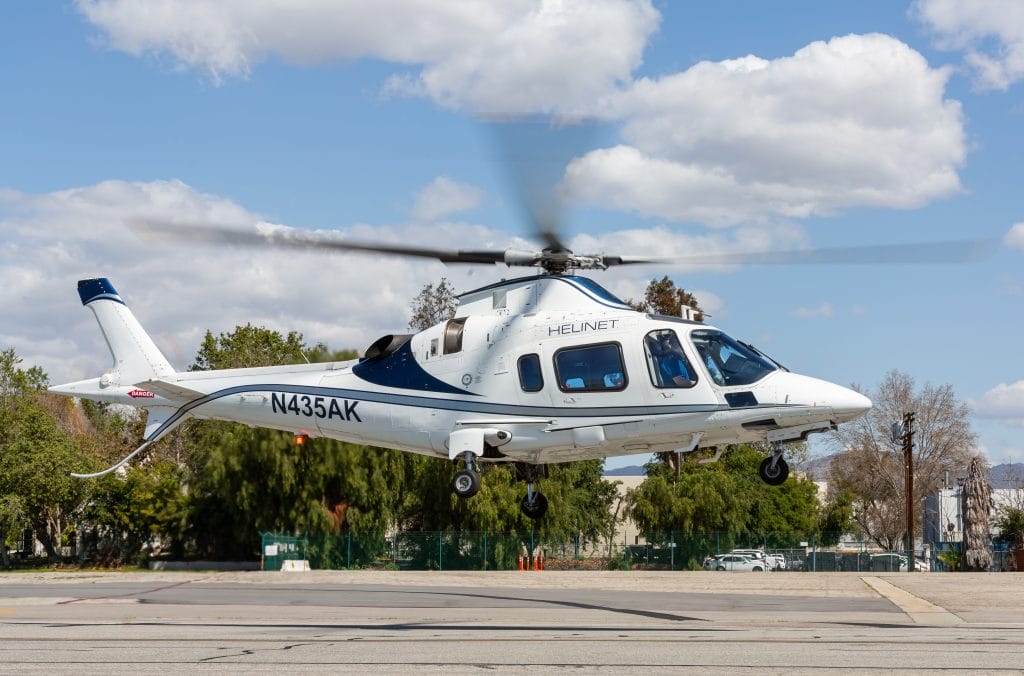 Leonardo AW109 helicopter landing
