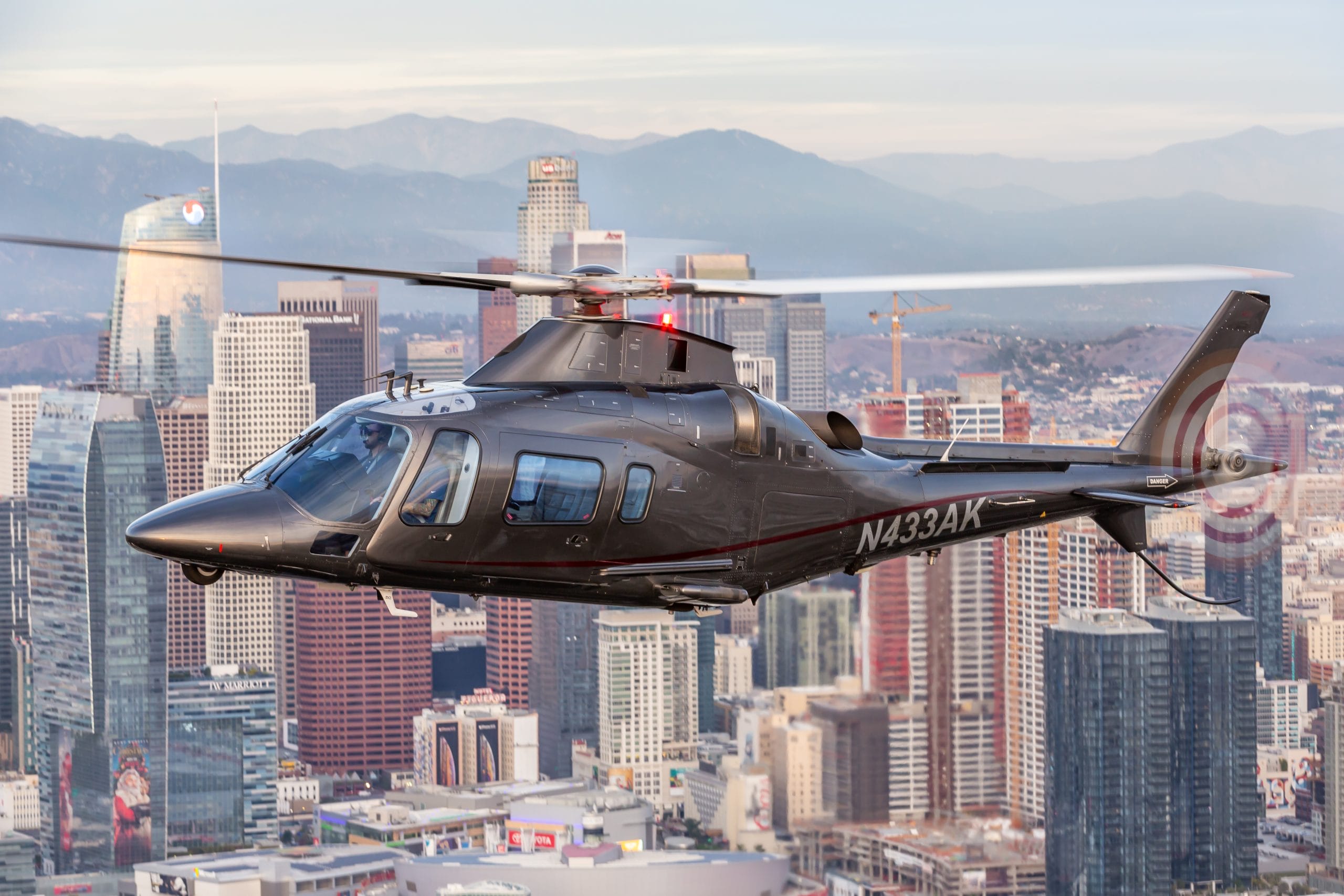 Helicopter flying over LA