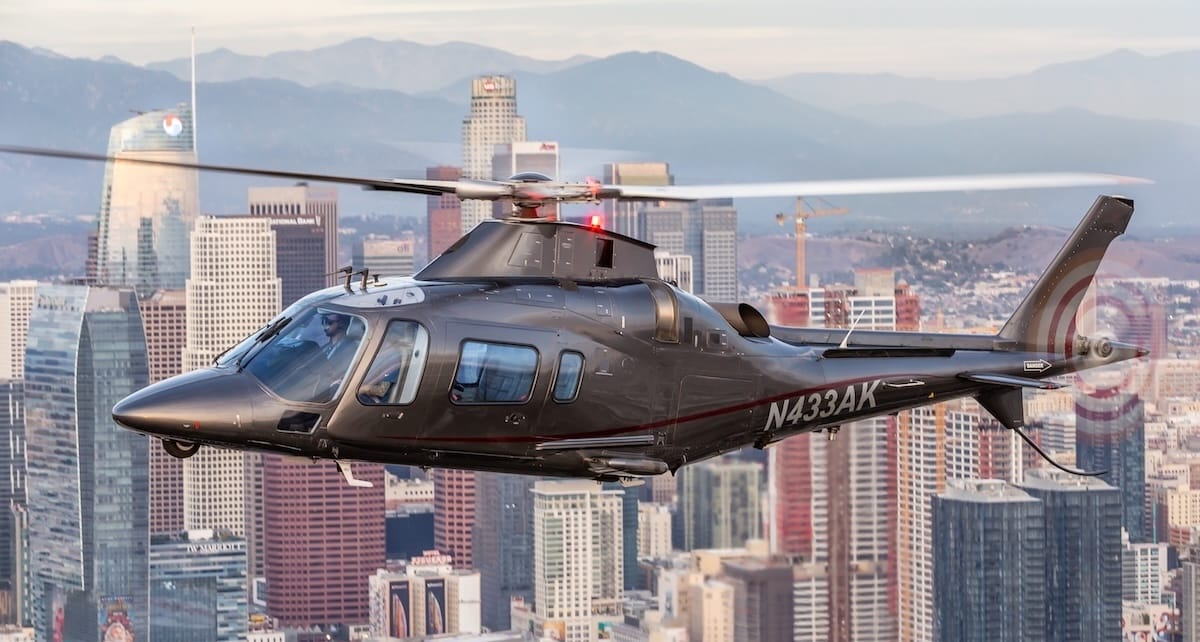 Helicopter flying over LA