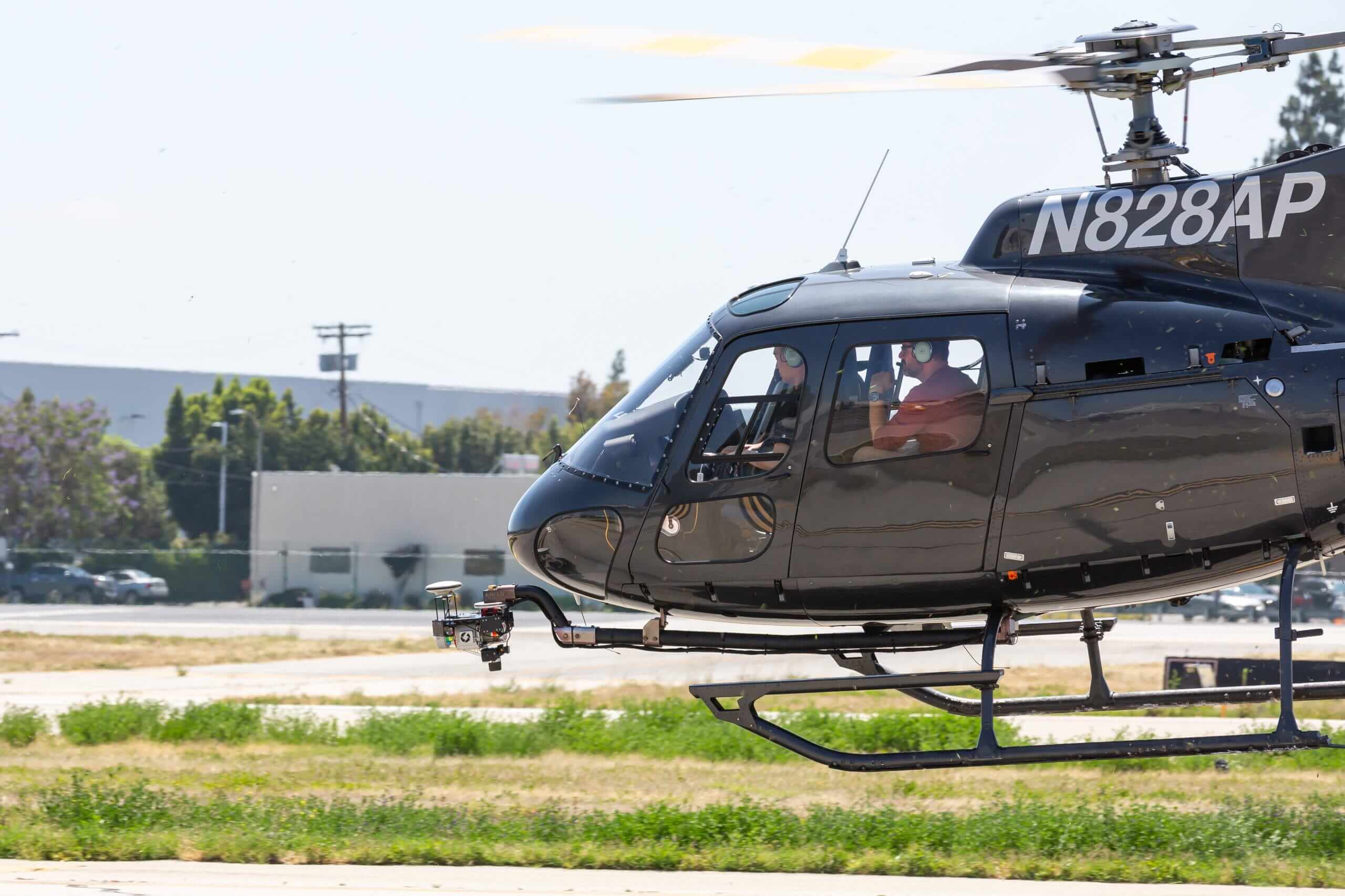 Helicopter using a LIDAR